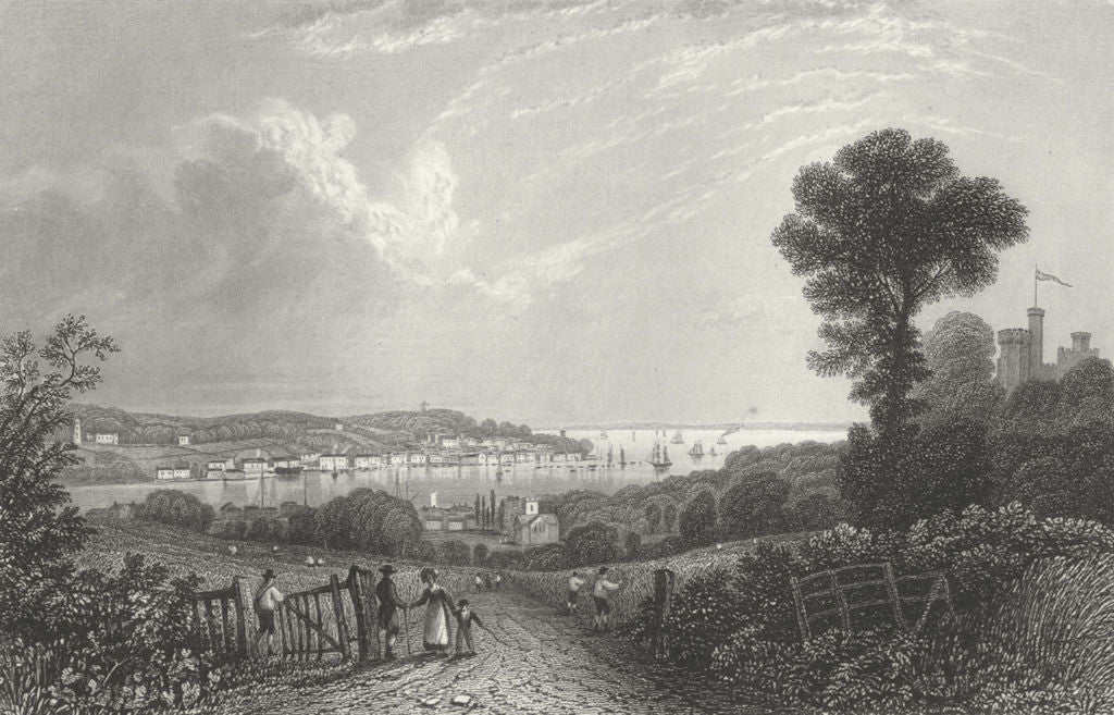 ISLE OF WIGHT. Cowes, Bartlett c1840 old antique vintage print picture